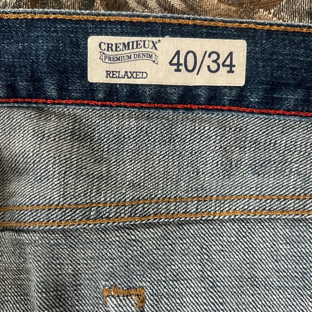 Selling “Cremieux” jeans…”relaxed” fit.